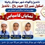 ناندیڑ واگھالہ میونسپل کارپوریشن اسکول نمبر ۱۲ حیدر باغ کے چار طلبہ و طالبات نے اسکالرشپ امتحان میں نمایاں کامیابی حاصل کی